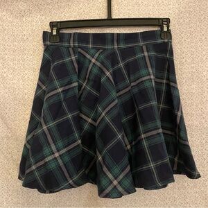 Vintage Y2K Aeropostale Plaid Pleated Mini Skirt Teal Size XS School Girl